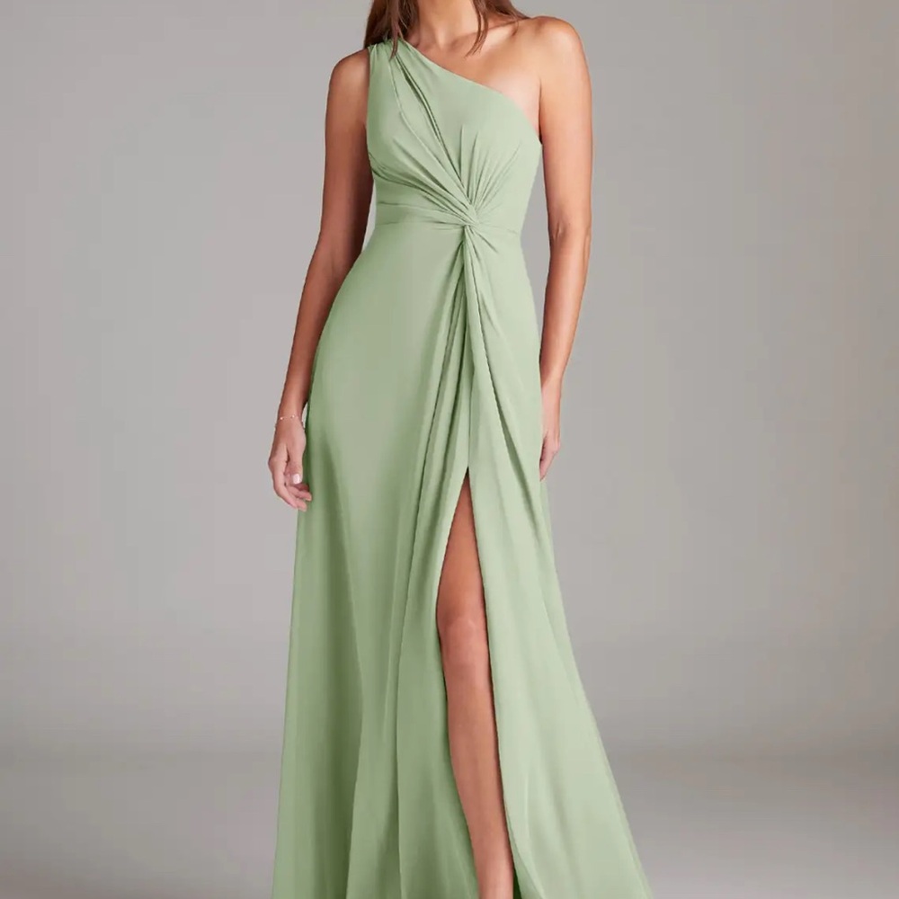 Azazie One-Shoulder Sage Maxi Dress